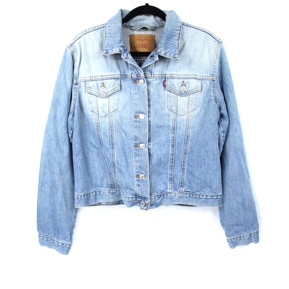 Levi's Jackets & Blazers - LEVI'S JEAN TRUCKER JACKET WOMEN'S SIZE LARGE LIGHT BLUE STONE WASHED DENIM 7773